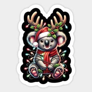 Koala Reindeer Christmas Sticker